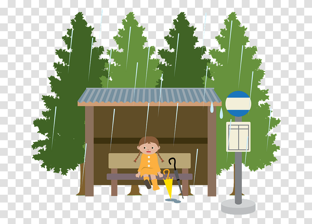Bus Stop Child Rain Clipart, Toy, Swing, Play Area, Playground Transparent Png