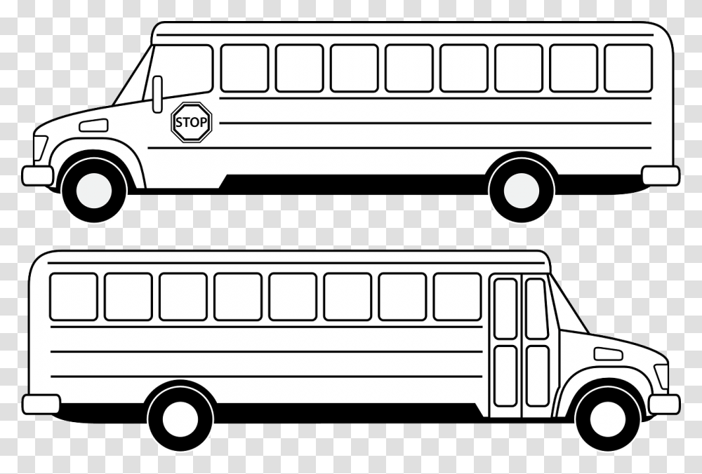Buses Clipart Black And White, Vehicle, Transportation, Minibus, Van Transparent Png