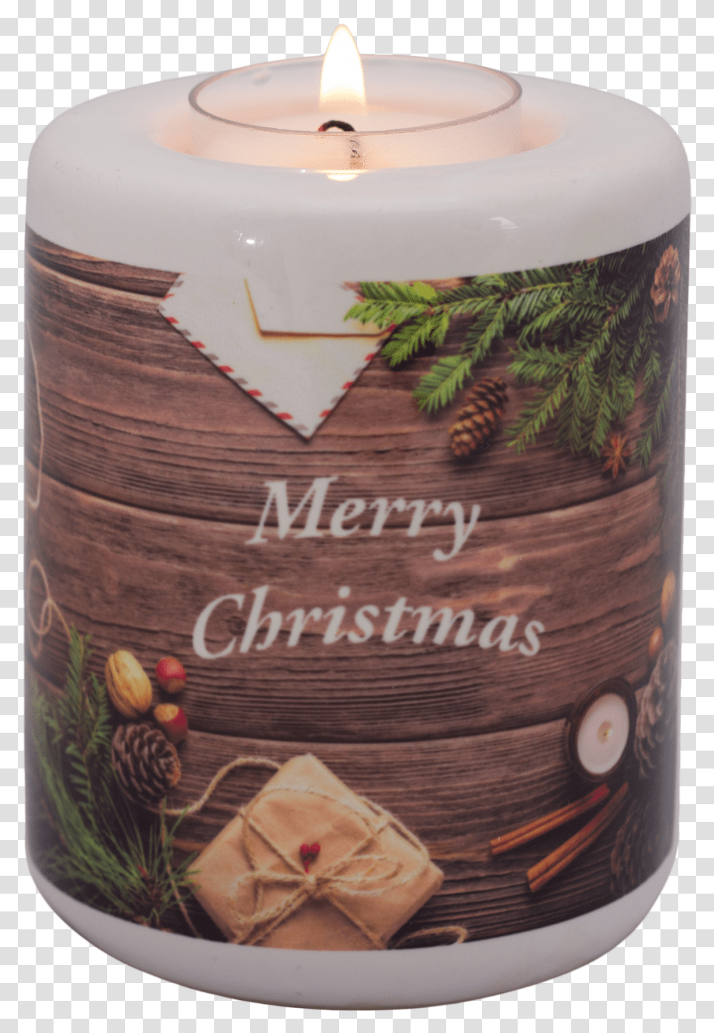 Bush Christmas Candle Holder Cute Wood Background Winter, Birthday Cake, Dessert, Food, Barrel Transparent Png