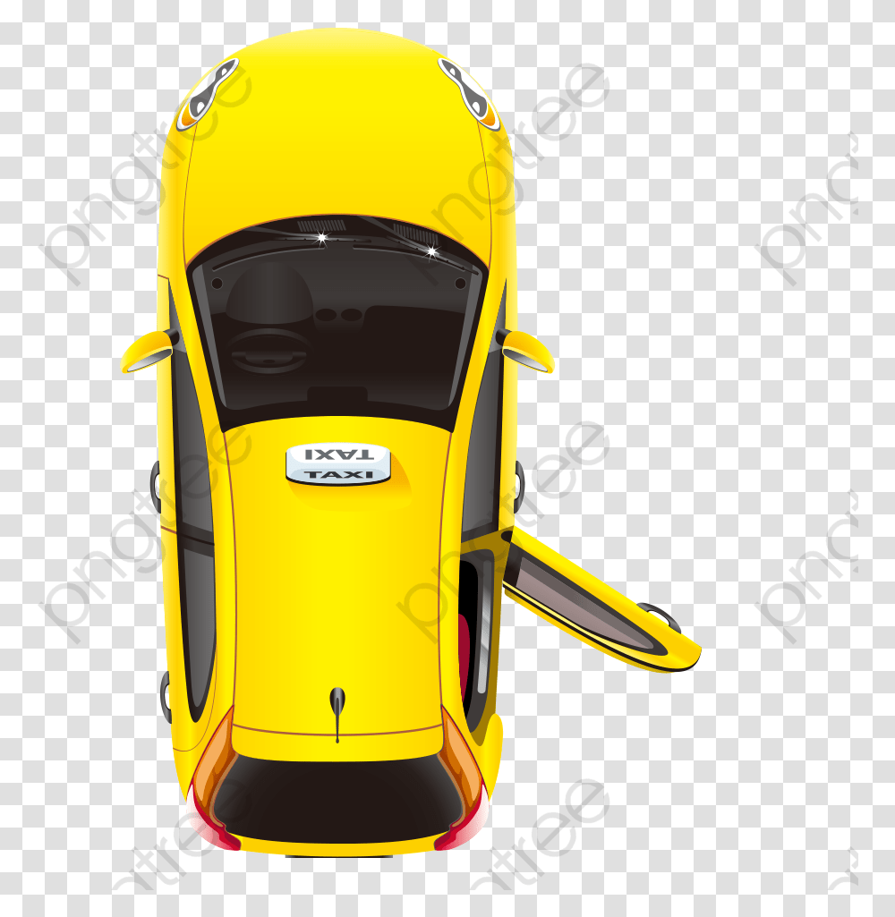 Bush Plan Car Plan View Yellow Car Top View Top View Car Hd, Helmet, Clothing, Apparel, Light Transparent Png