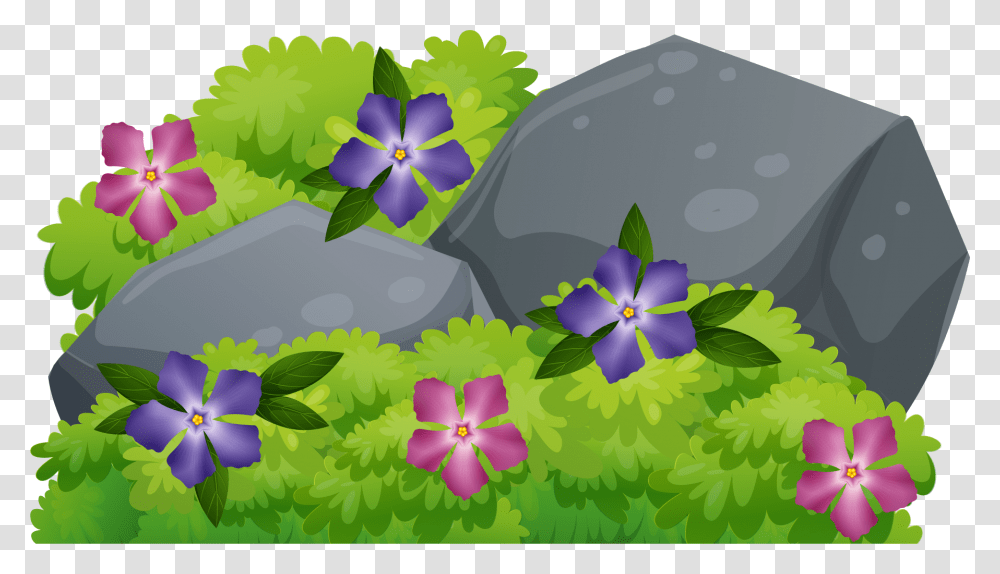 Bush With Flowers Clipart, Green, Plant, Spring Transparent Png