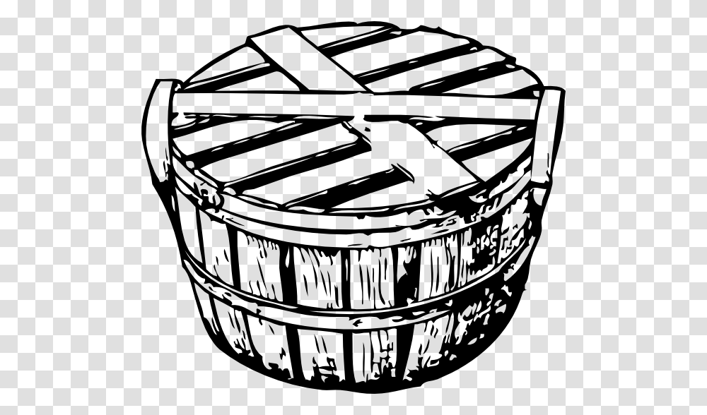 Bushel Basket With Cover Clip Art Free Vector, Bucket, Barrel, Keg, Box Transparent Png