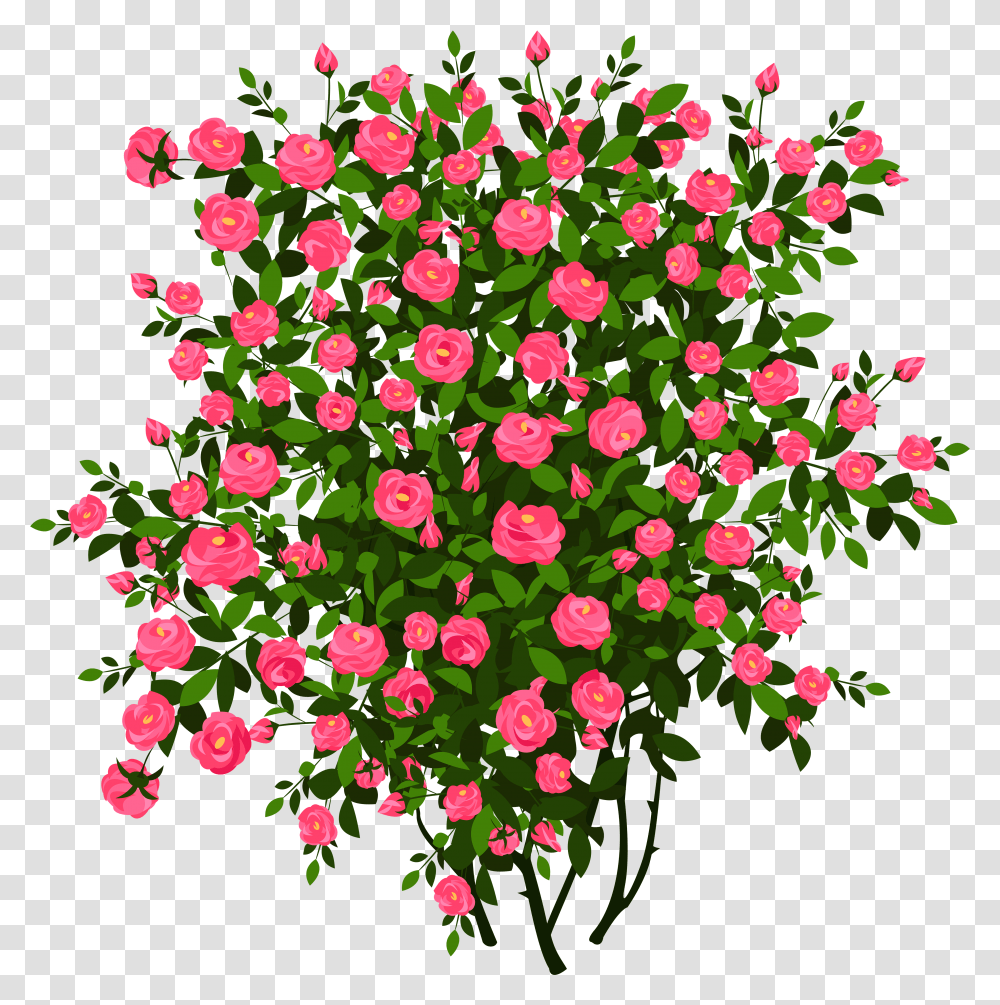 Bushes Clipart Flower Bushes Flower Bush Clip Art, Floral Design, Pattern, Plant Transparent Png