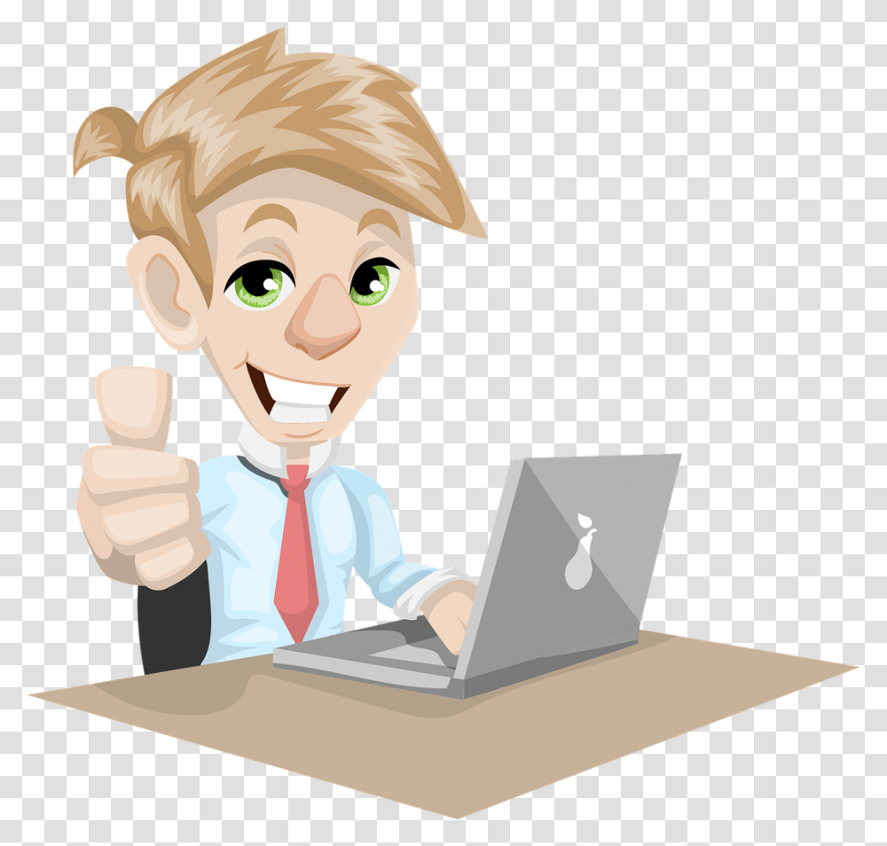 Business Animated, Pc, Computer, Electronics, Person Transparent Png