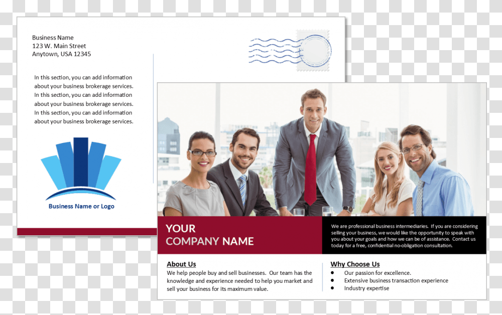 Business Broker Post Card, Poster, Advertisement, Flyer, Paper Transparent Png