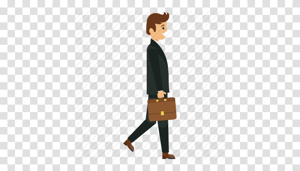 Business Character Businessman Character Businessman Profile, Briefcase, Bag, Standing, Pedestrian Transparent Png