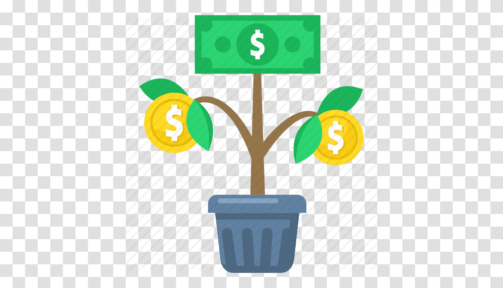 Business Finance Growth Money Plant Tree Icon, Pot Transparent Png
