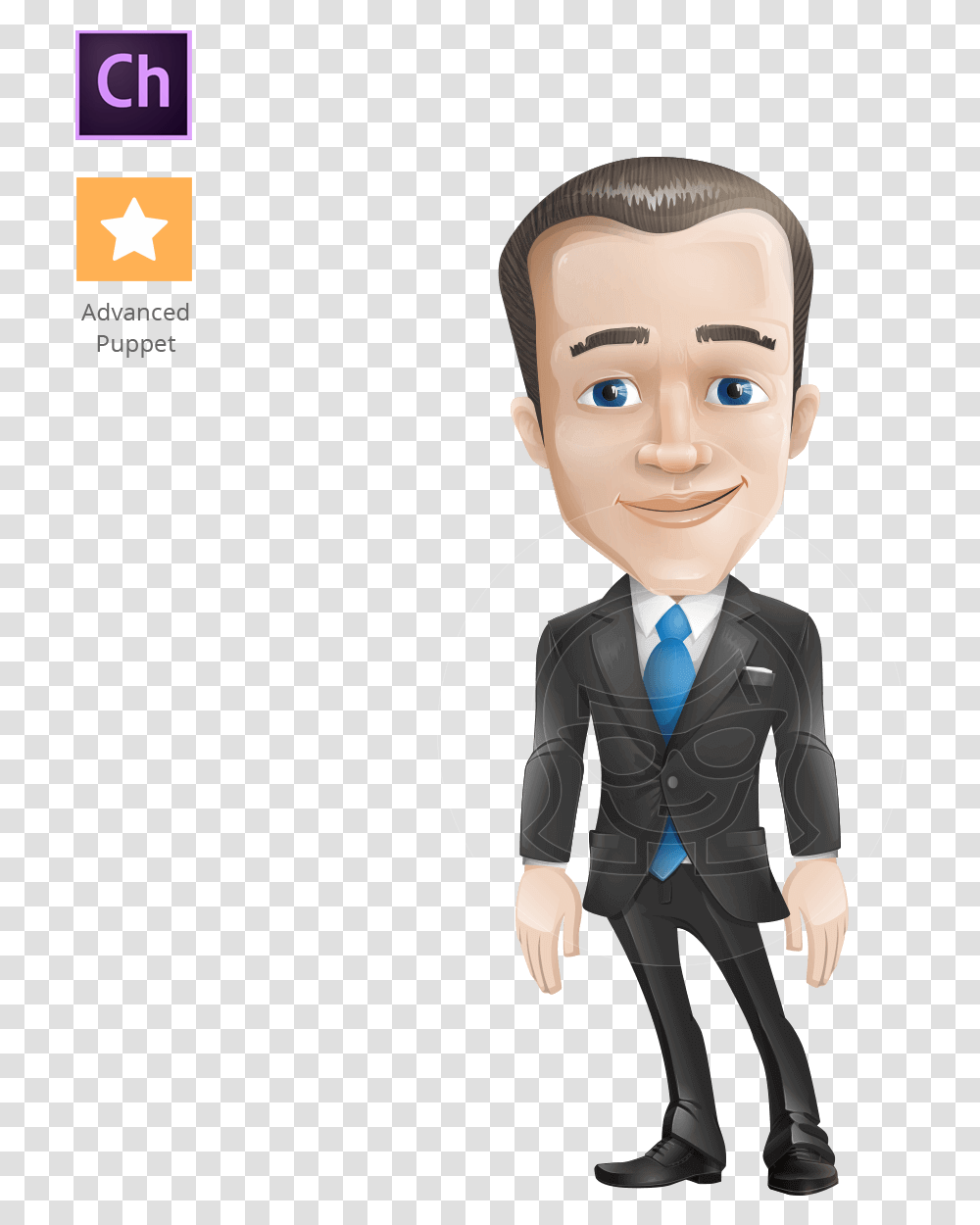 Business Icon Character Animator Puppet Adobe Character Animator Flat Puppet, Suit, Overcoat, Clothing, Person Transparent Png