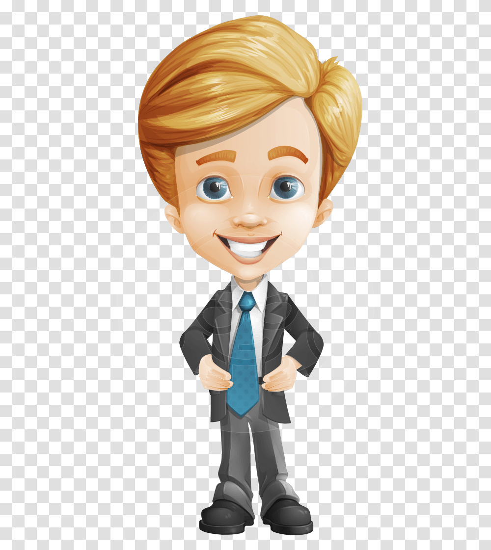 Business Kid Cartoon Vector Character Aka Sid Cartoon Character Boy, Tie, Accessories, Person, Doll Transparent Png