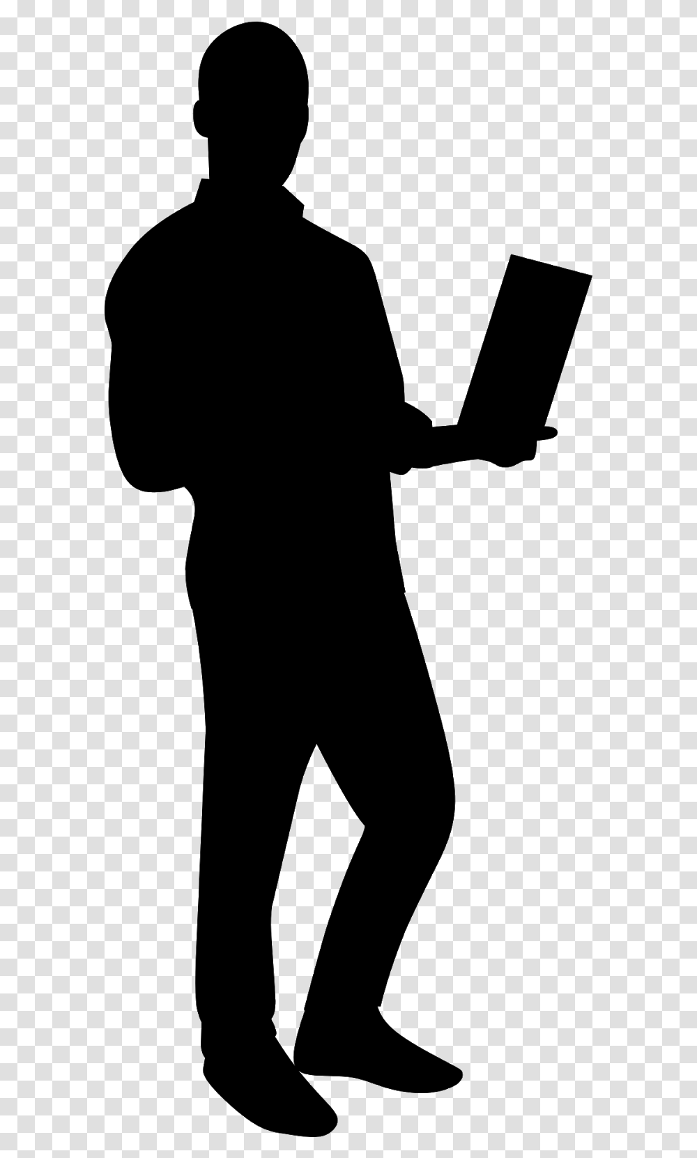 Business Laptopsilhouette Computer Man People Silhouette Human With Computer, Gray Transparent Png