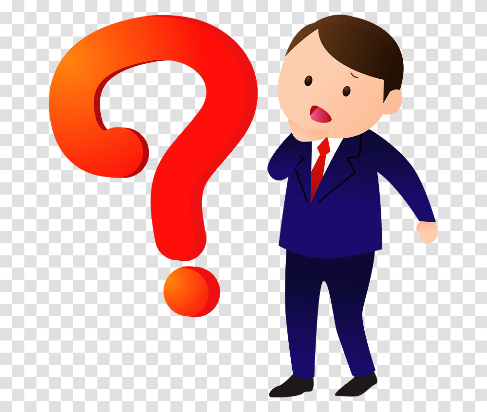 Business Man Question Mark Clipart, Person, Number Transparent Png