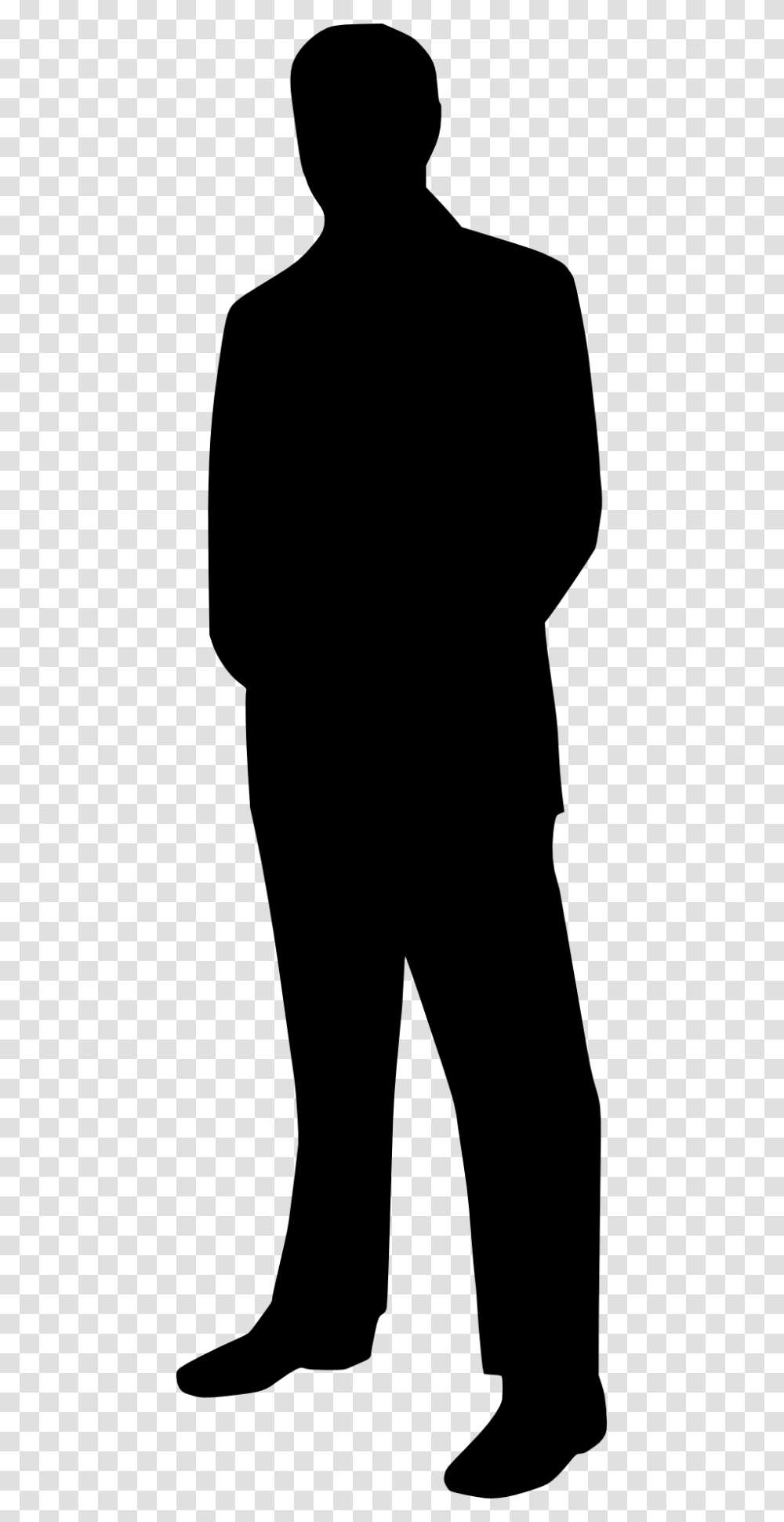 Business Man Tie Suit Black White Silhouette Free Image, Person, Human, Hand, Standing Transparent Png