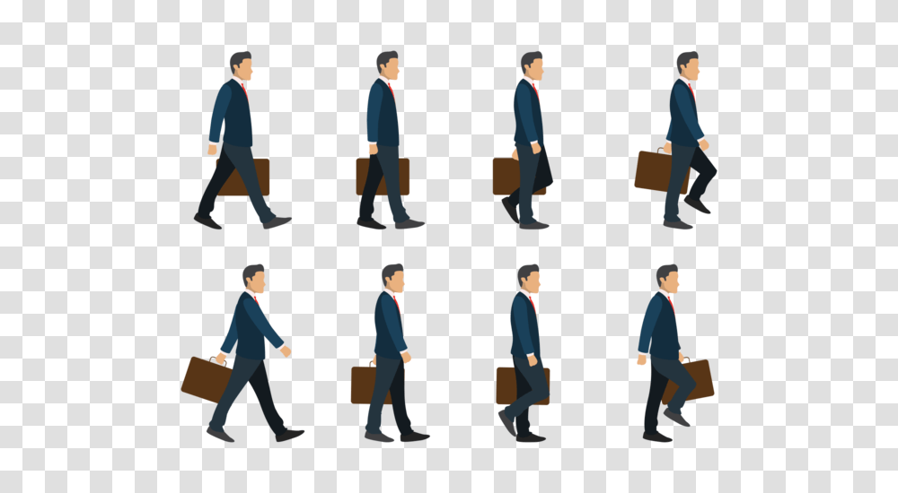 Business Man Walking Cycle, Person, Pants, Standing Transparent Png