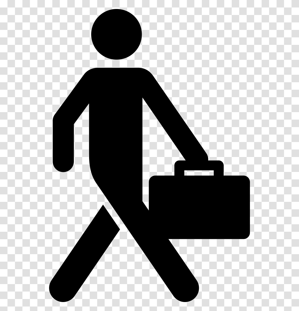 Business Man Walking With Suitcase Stick Figure With Suitcase, Silhouette, Stencil, Logo Transparent Png