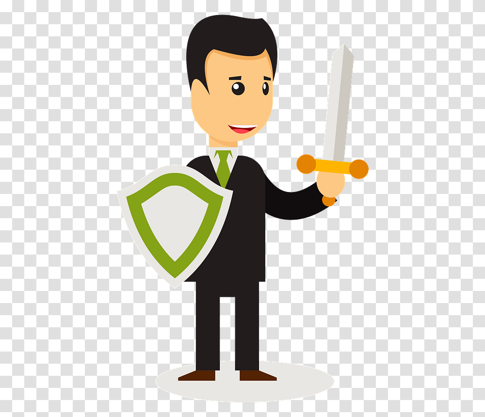 Business Man Warrior Clipart, Armor, Shield, Cross Transparent Png