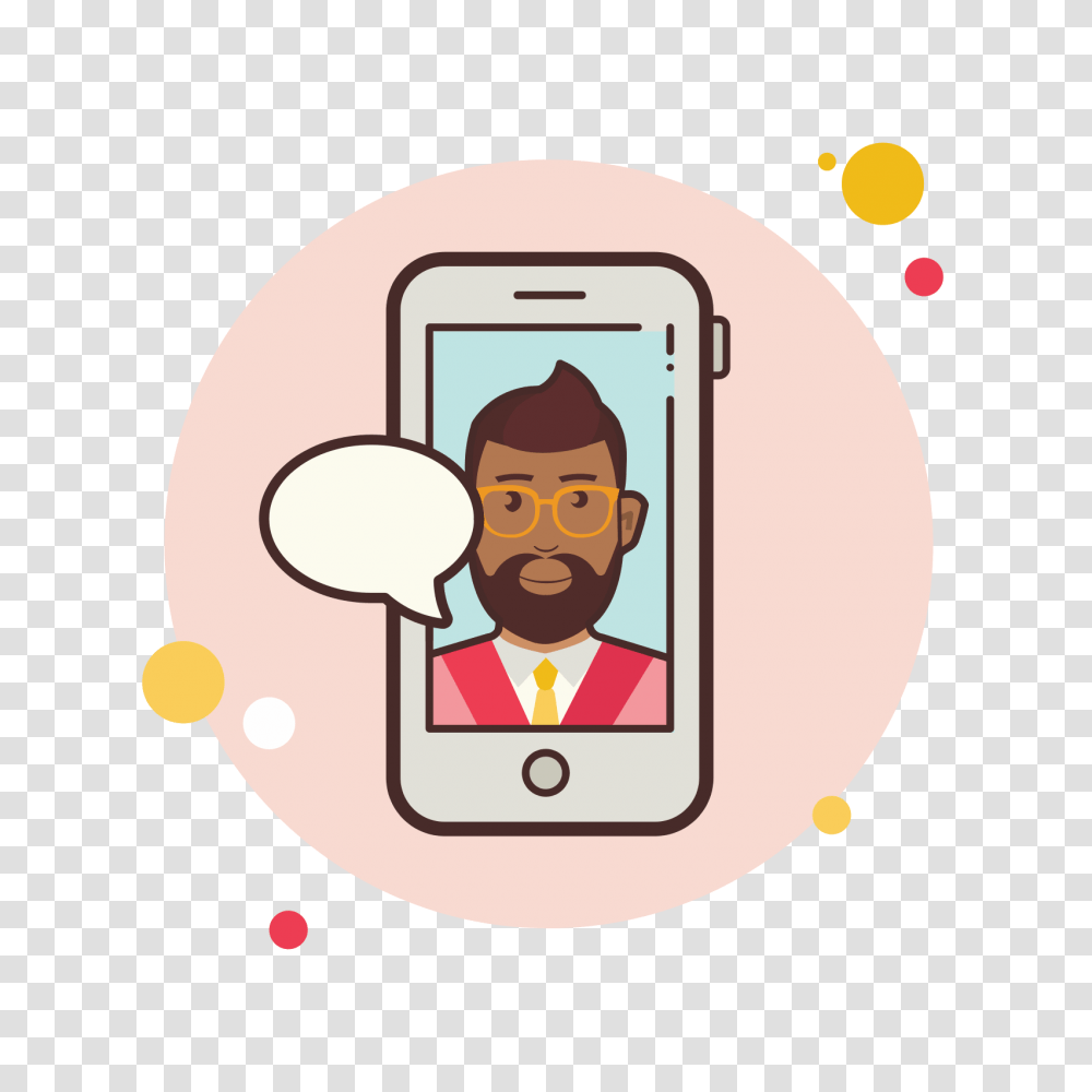 Business Man With Beard Messaging Icon, Label, Electronics, Logo Transparent Png