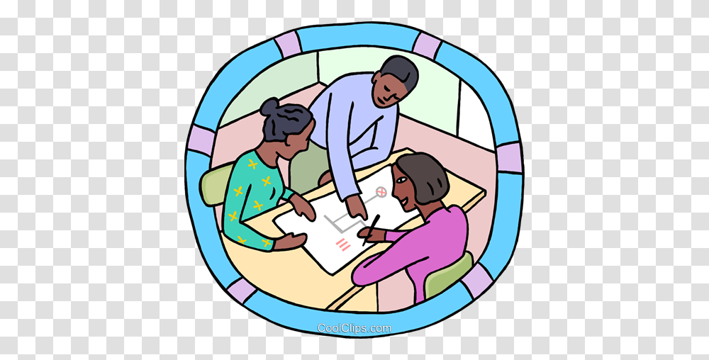 Business Meeting Looking Over Plans Royalty Free Vector Clip Art, Washing, Female Transparent Png