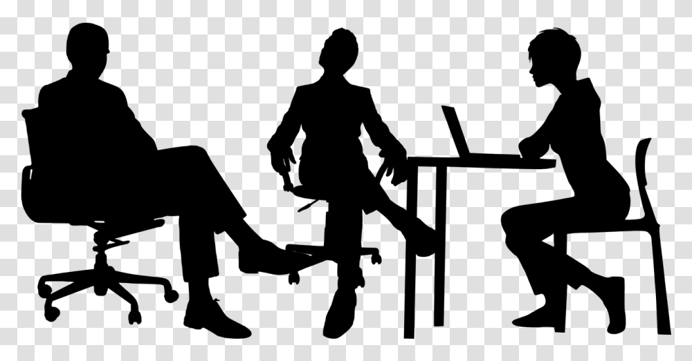Business Meeting Silhouette Conference Team Interview Silhouette, Gray, World Of Warcraft Transparent Png