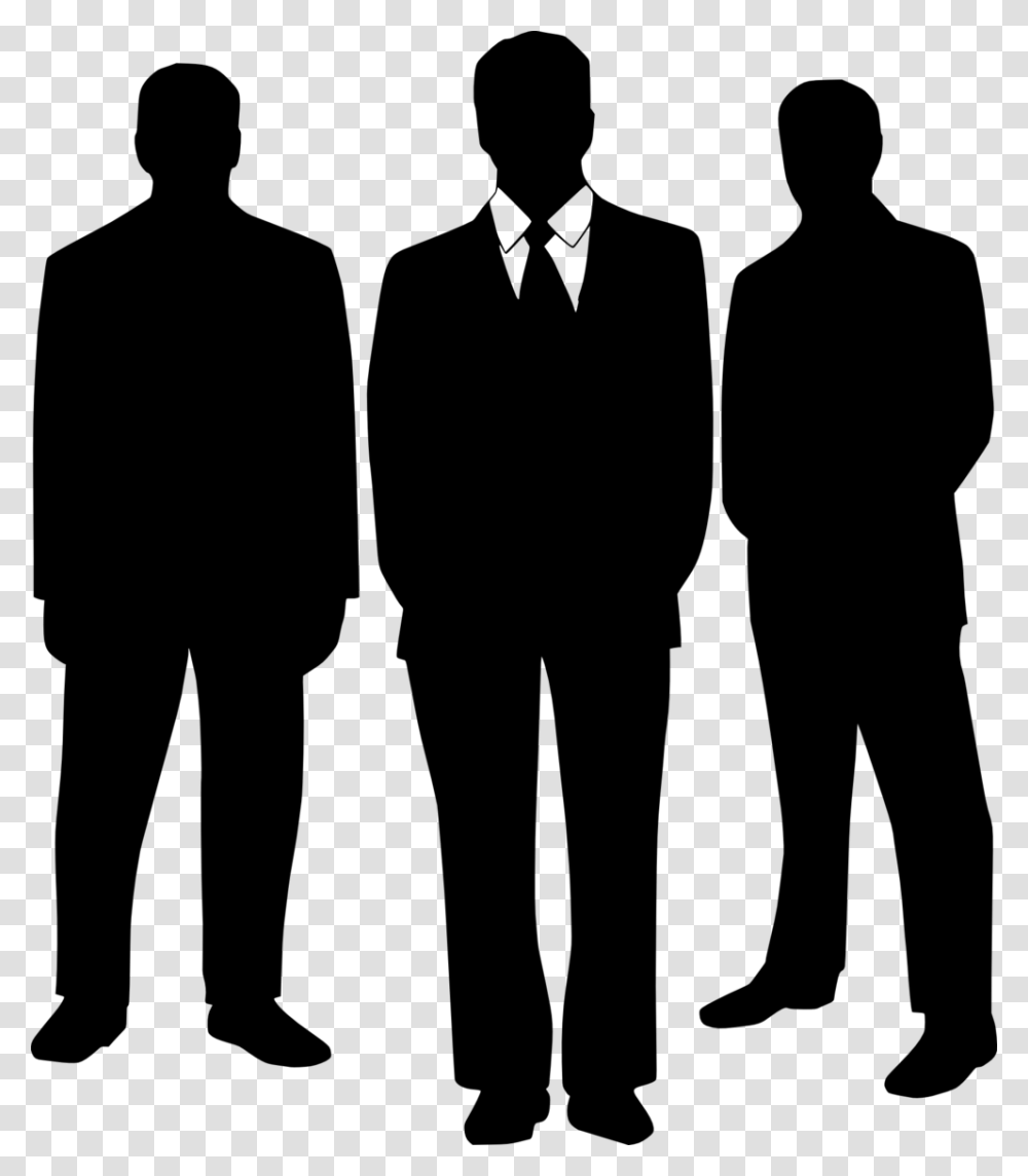 Business Men Black Suits Silhouettes Bodyguards Men In Suits Silhouette, Gray, World Of Warcraft Transparent Png