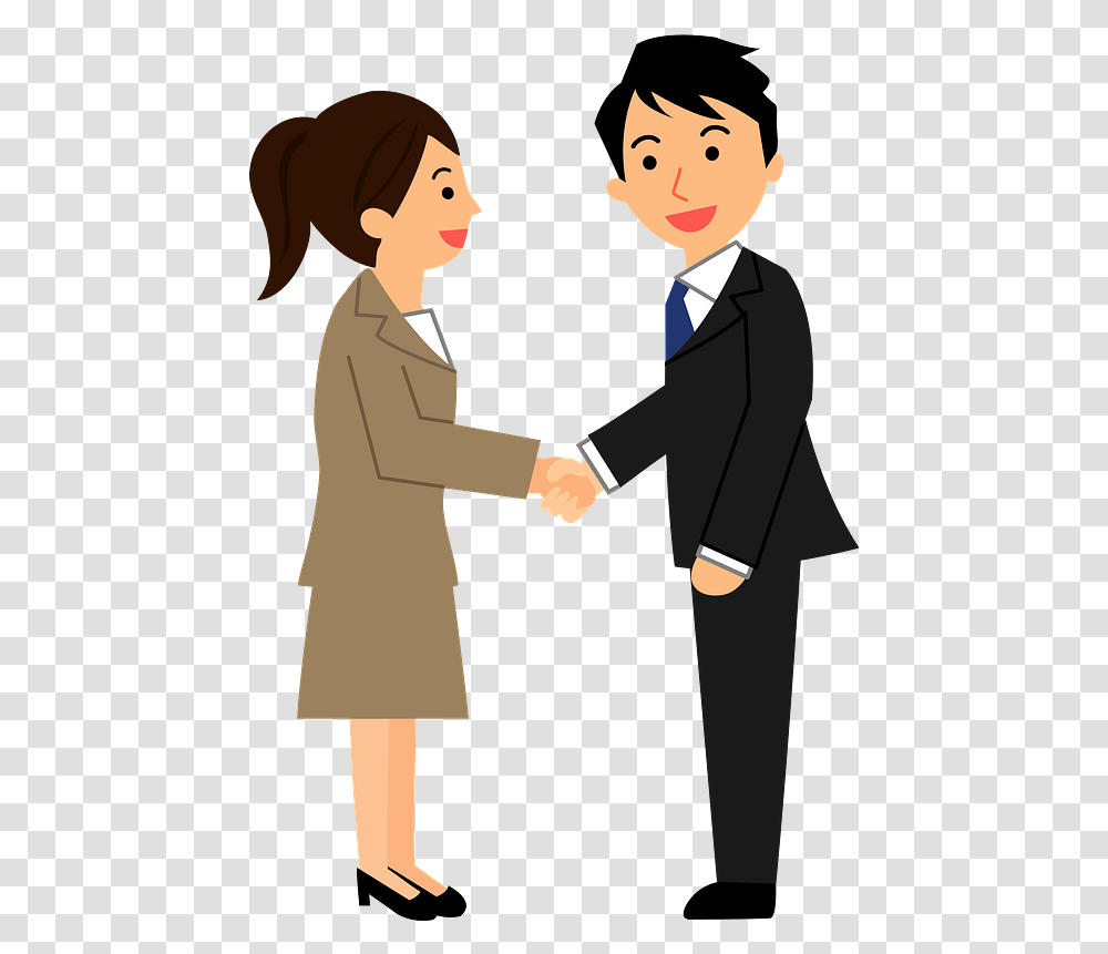 Business People Handshake Clipart Free Download Cartoon, Person, Human, Cross, Symbol Transparent Png