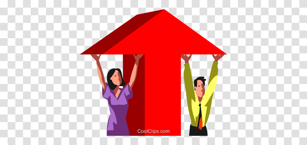Business People Holding An Arrow Royalty Free Vector Clip Art, Person, Leisure Activities, Female, Dance Pose Transparent Png