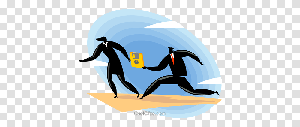 Business People In A Relay Race Royalty Free Vector Clip Art, Outdoors, Nature, Person, Penguin Transparent Png