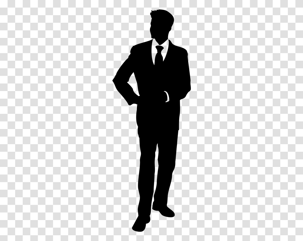 Business People Silhouette In Black And White Download Man Clipart Black And White Silhouette, Gray Transparent Png