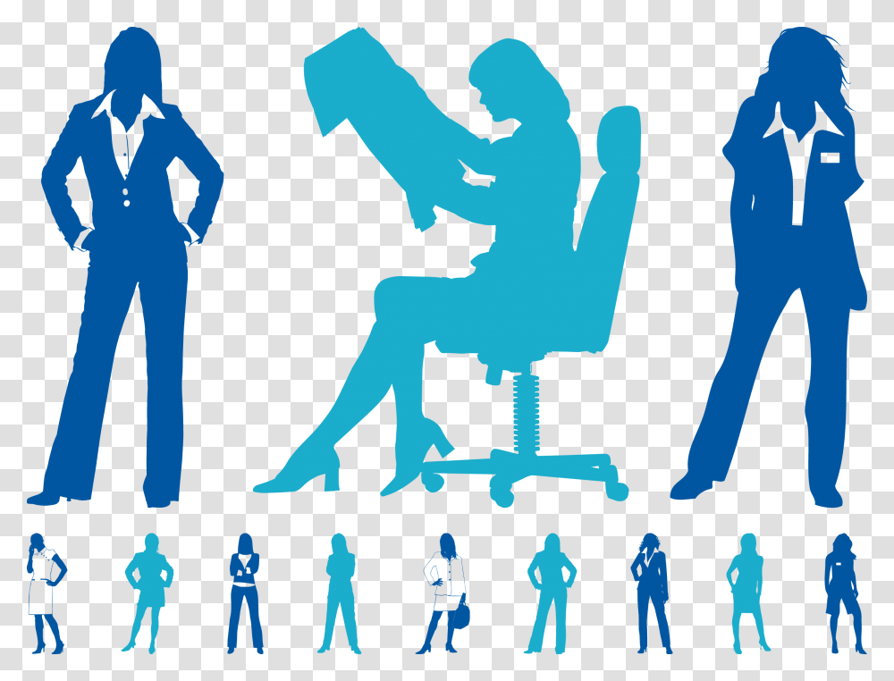 Business People Silhouette Male And Female Work, Person Transparent Png