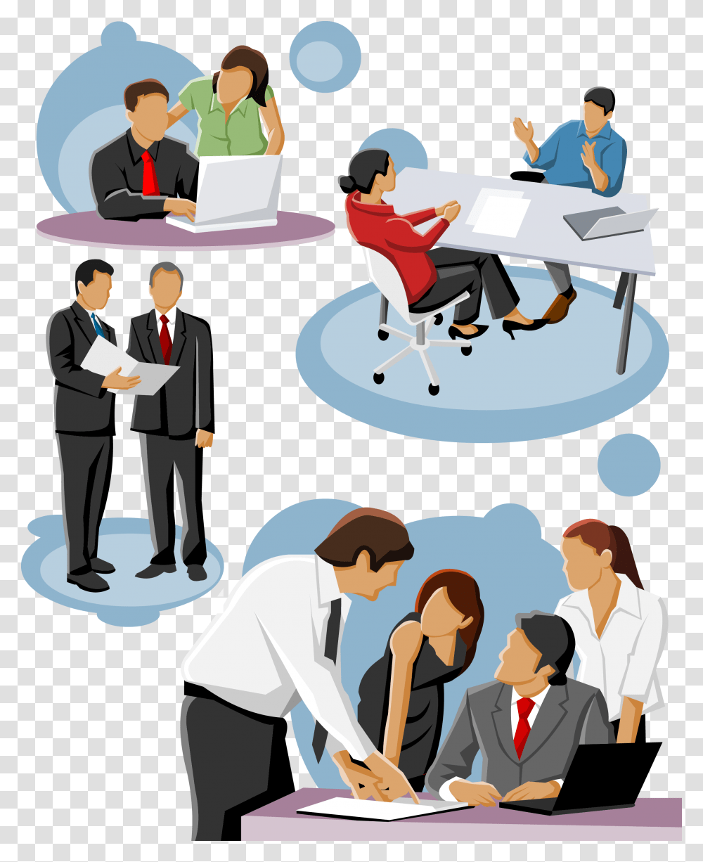 Business People Talking Encapsulated Postscript Business People Talking Icon, Person, Sitting, Crowd, Executive Transparent Png
