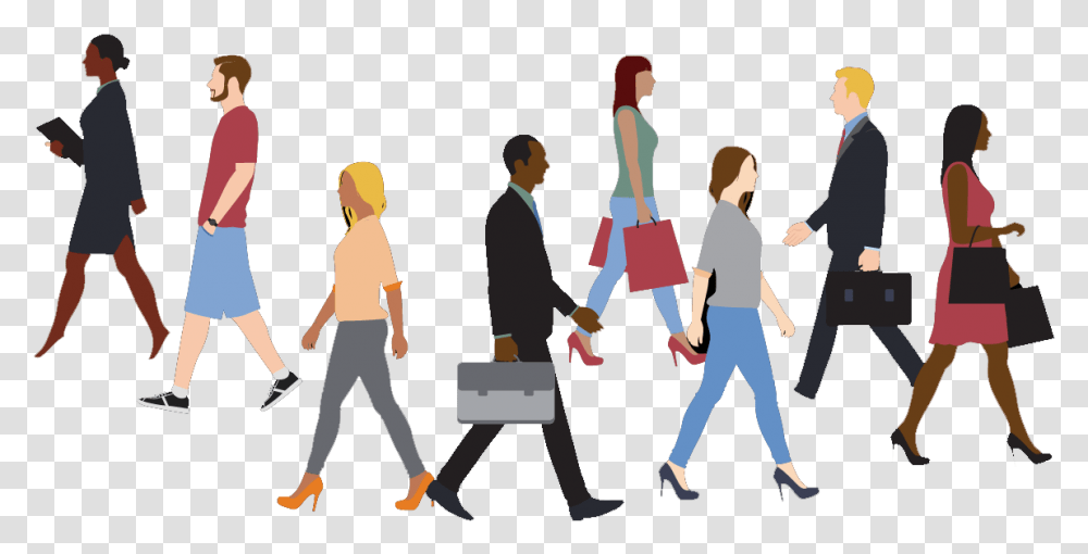 Business People Walking Crew, Person, Hand, Shoe, Footwear Transparent Png