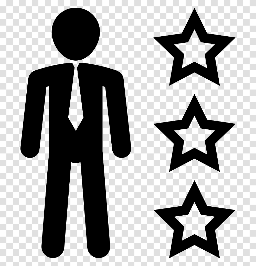 Business Person Icon Star Shapes Vector, Star Symbol, Human, Stencil Transparent Png