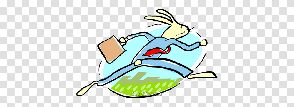 Business Rabbit Running Royalty Free Vector Clip Art Illustration, Animal, Mammal, Handbag Transparent Png