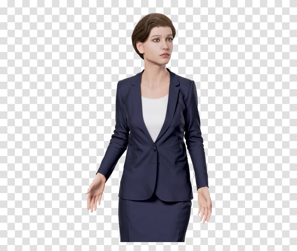 Business Suit For Women Background Business Woman 3d Model Free, Blazer, Jacket, Coat Transparent Png