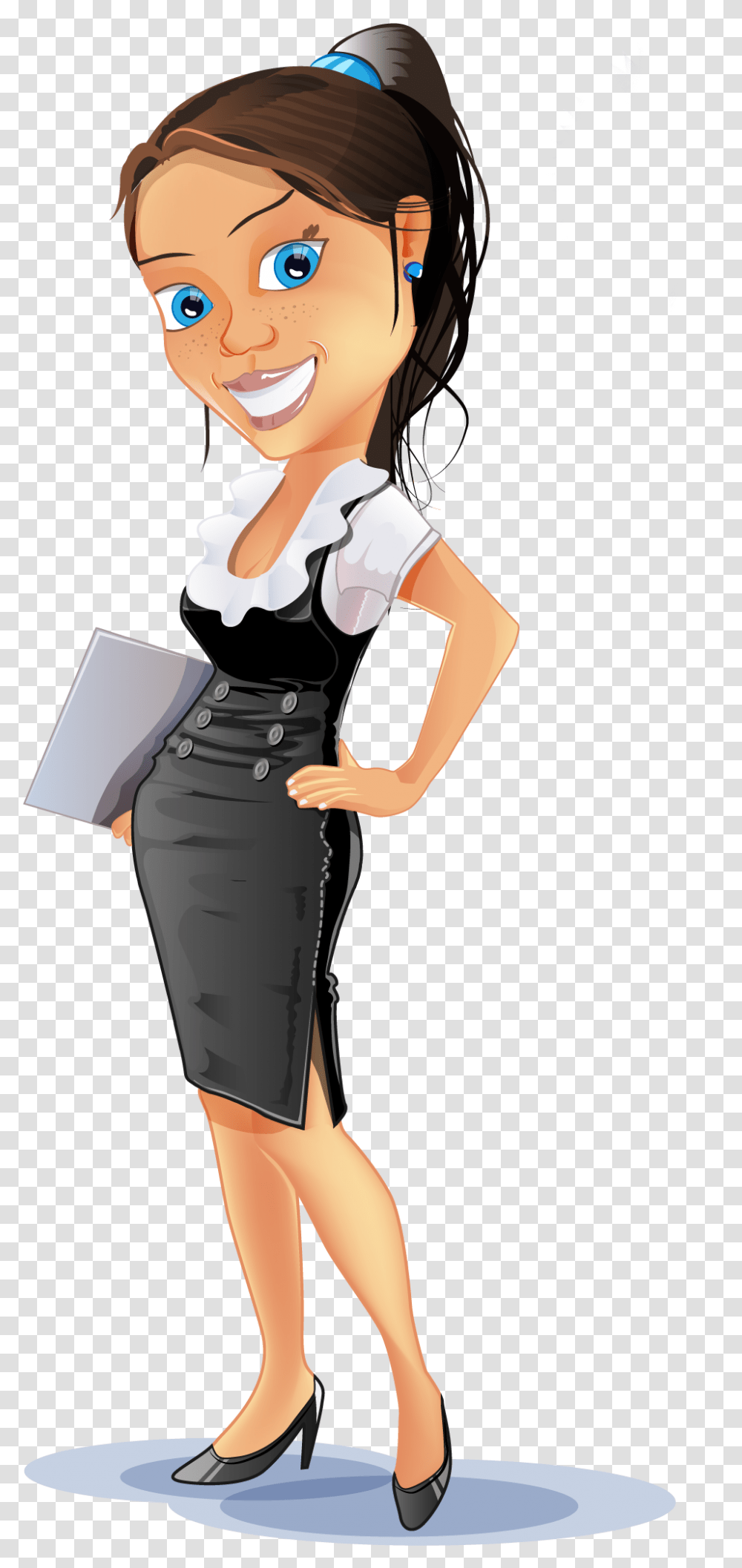 Business Woman Animation, Female, Person, Sleeve Transparent Png