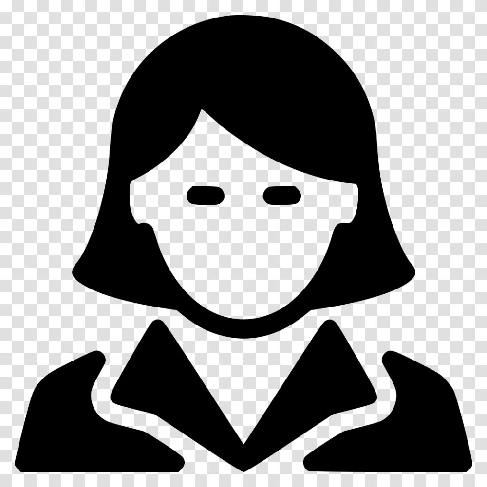 Business Woman Business Woman Face Icon, Stencil Transparent Png