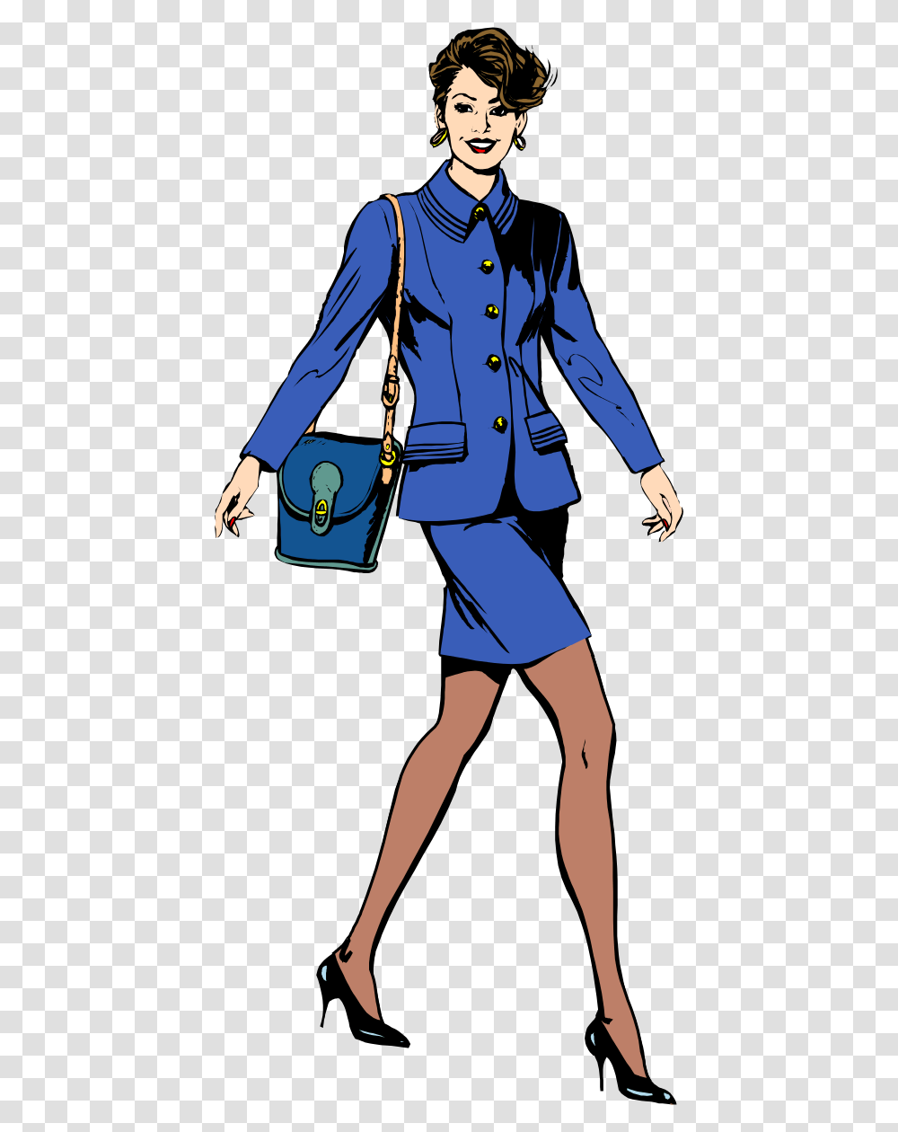 Business Woman Clipart, Person, Suit, Overcoat Transparent Png