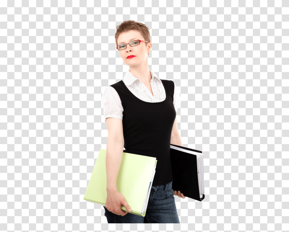 Business Woman Holding In Her Hands Image, Person, Sleeve, Long Sleeve Transparent Png