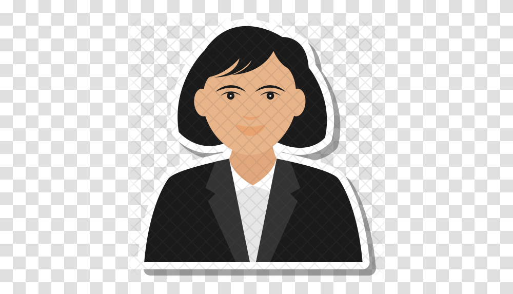 Business Woman Icon Cartoon, Clothing, Face, Person, Hood Transparent Png