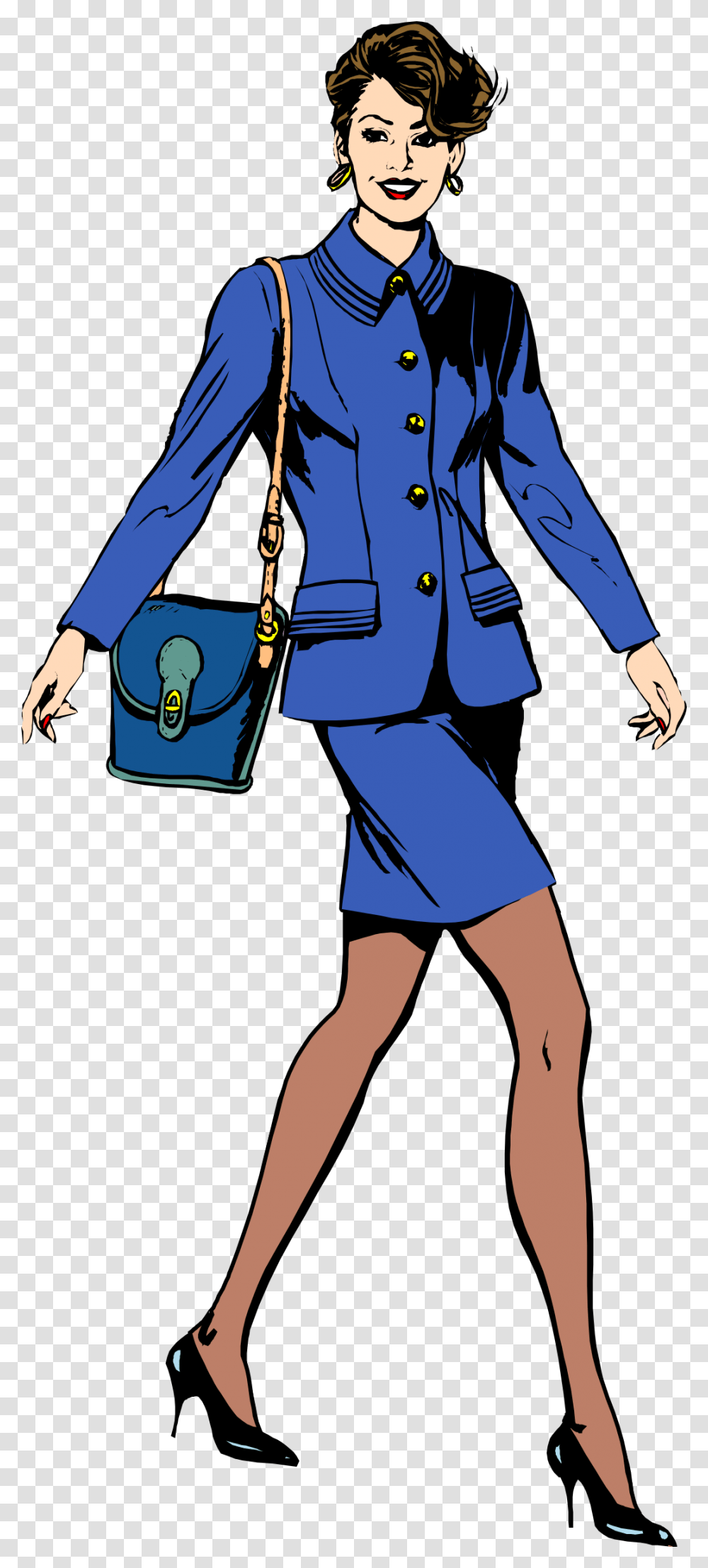 Business Woman Icons, Person, Suit, Overcoat Transparent Png