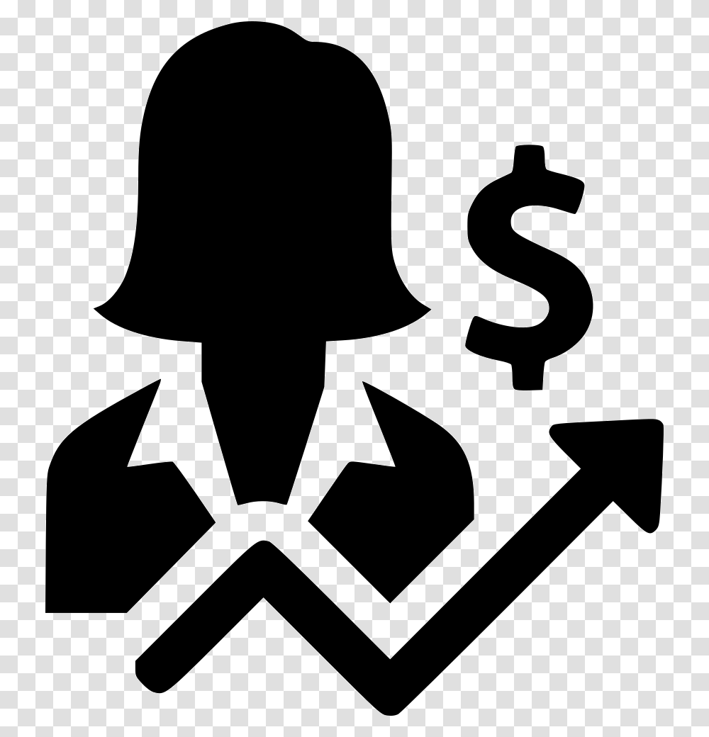 Business Woman Person Income Profit Increase Growth Women In Business Icon, Stencil, Halloween, Hoodie Transparent Png
