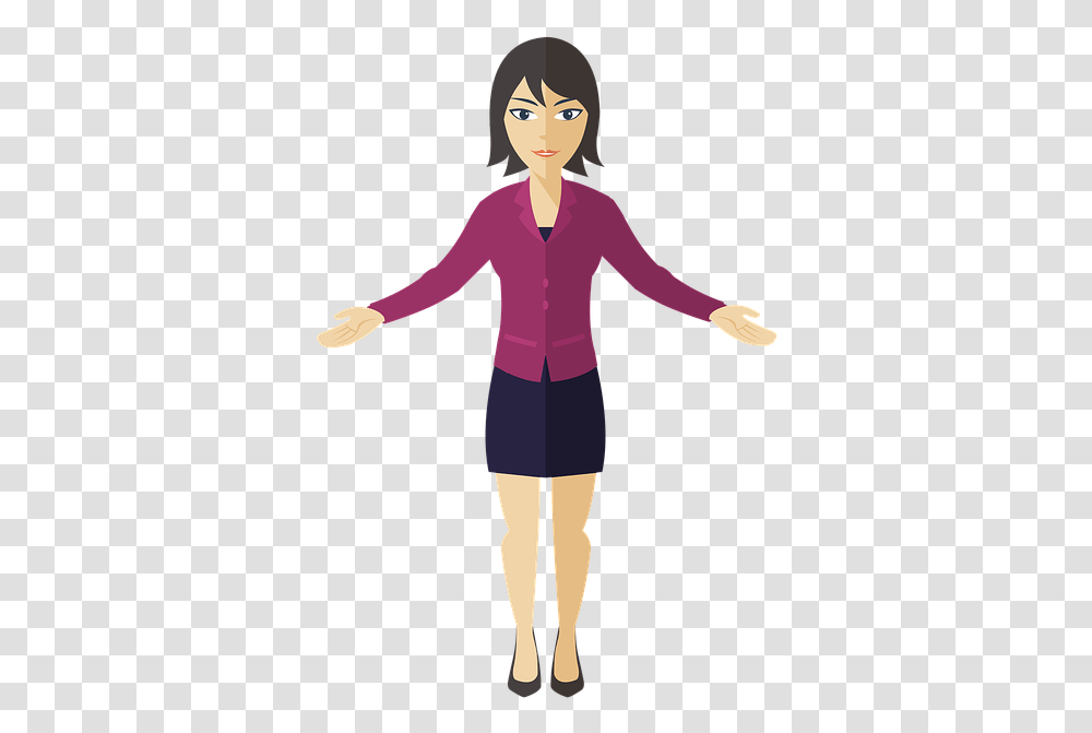 Business Woman Presentation Business Corporate, Person, Sleeve, Long Sleeve Transparent Png