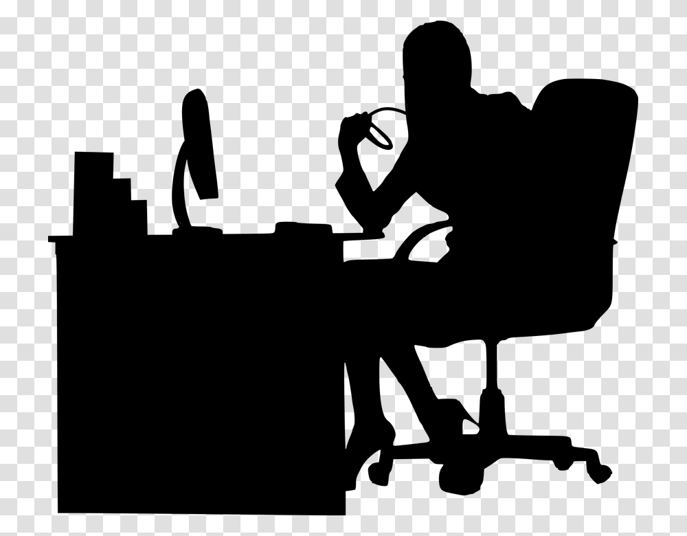 Business Woman Silhouette Silhouette Office Worker Clipart, Gray, World Of Warcraft, Halo Transparent Png