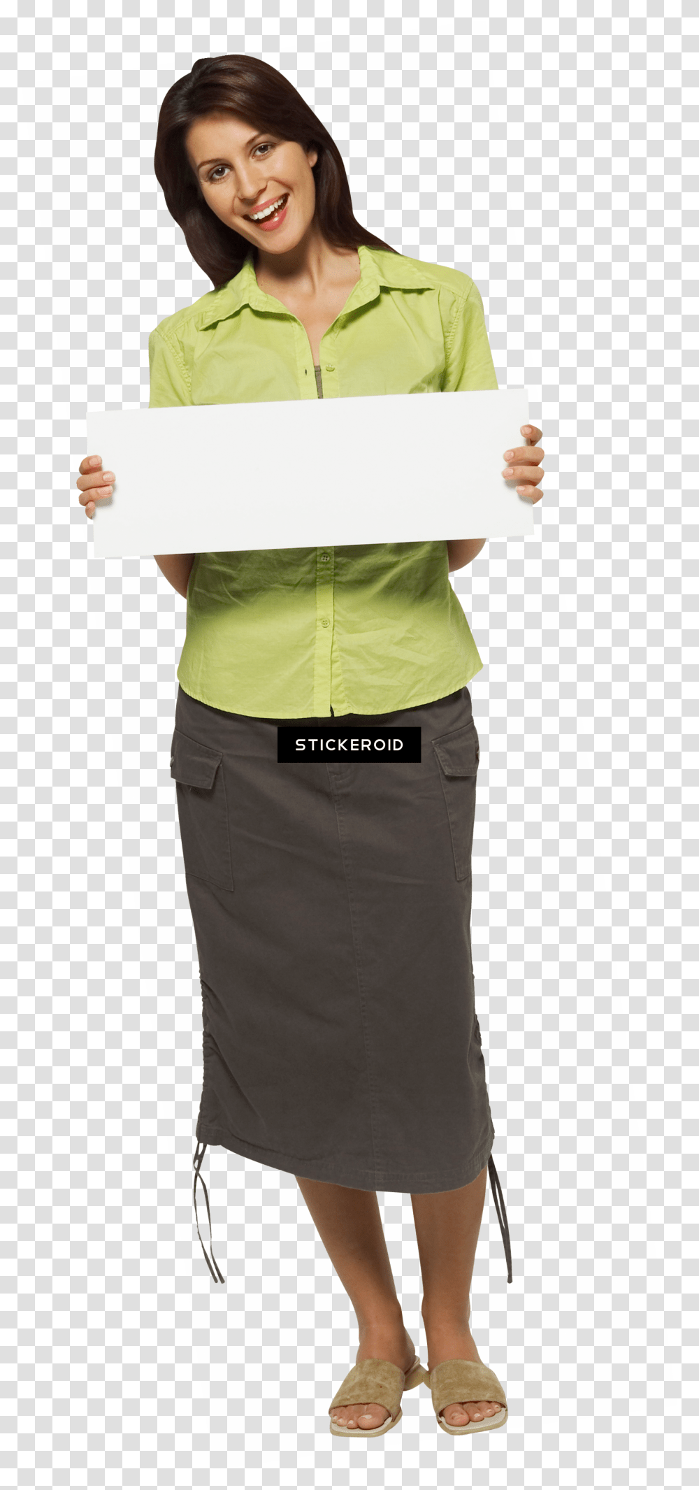 Business Woman Standing Devushka Derzhit Tablichku, Person, Shirt, Female Transparent Png