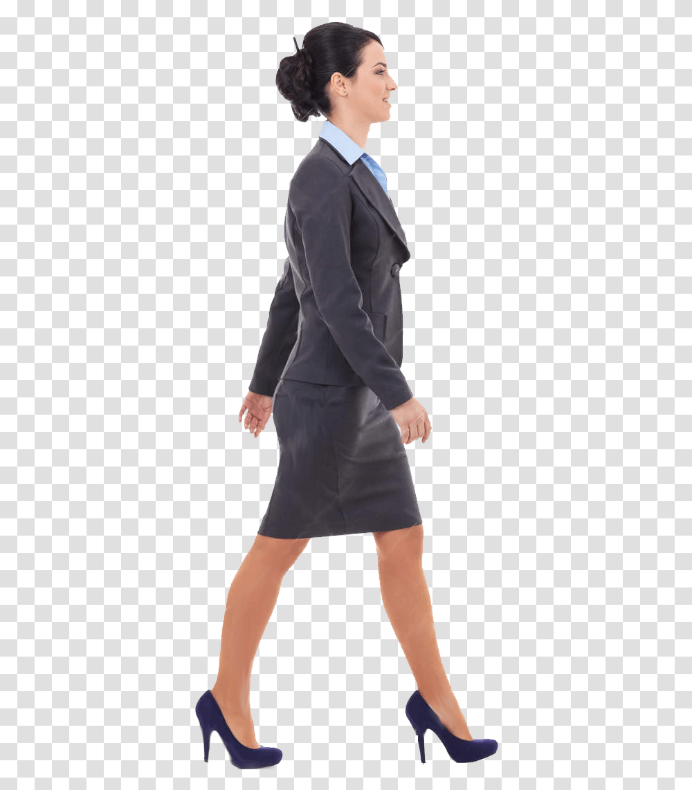 Business Woman Walking, Suit, Overcoat, Person Transparent Png