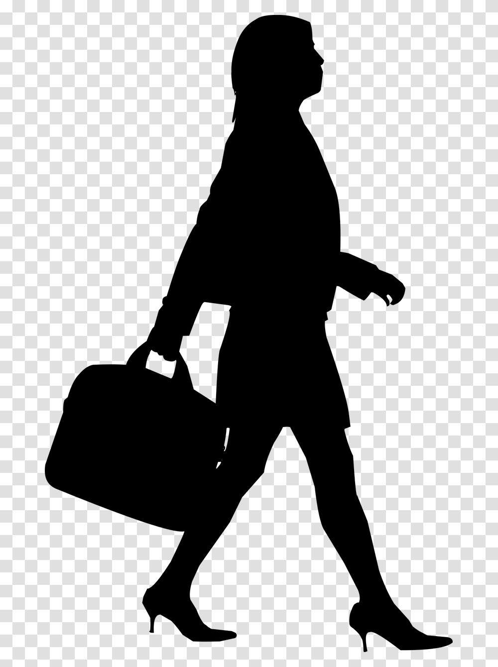 Business Woman Walking Silhouette, Gray, World Of Warcraft Transparent Png