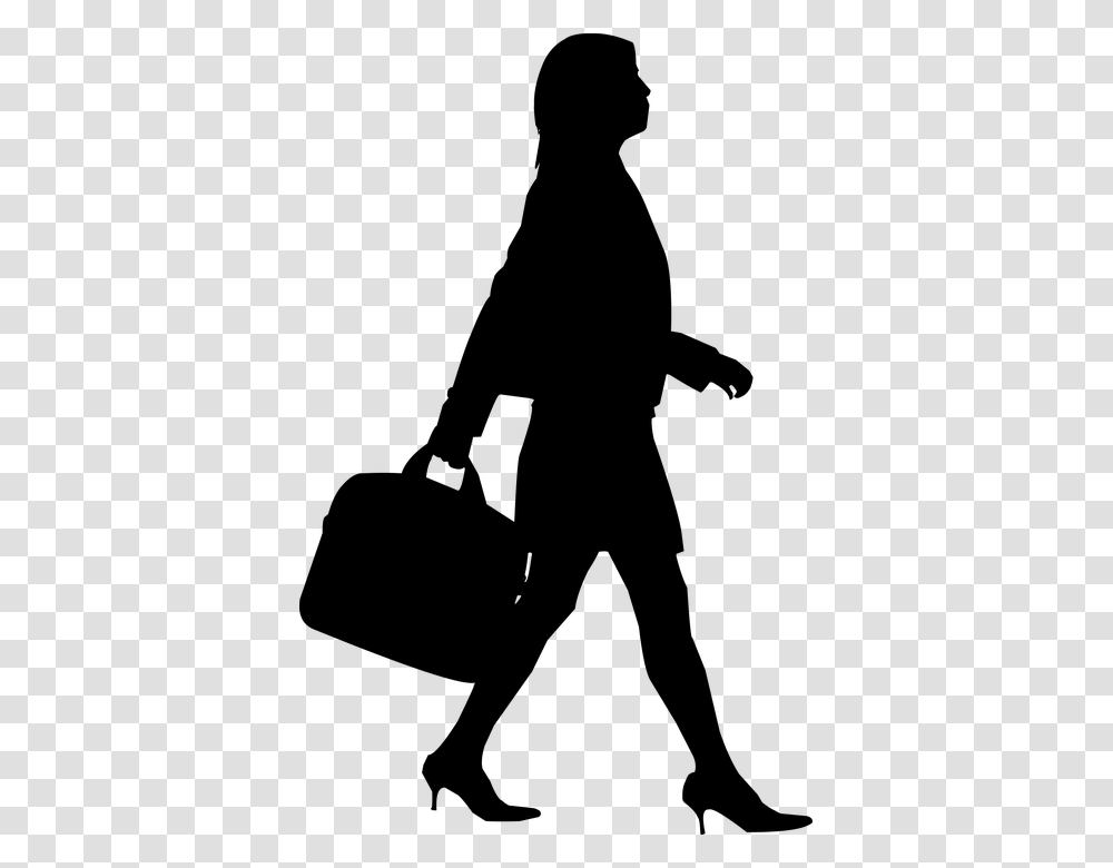 Business Woman Walking Silhouette, Gray, World Of Warcraft Transparent Png