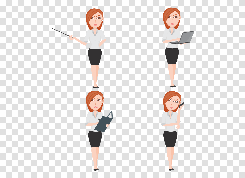Business Women Design Vector Material Download Business Woman Vector, Person, Standing, Female, Sleeve Transparent Png