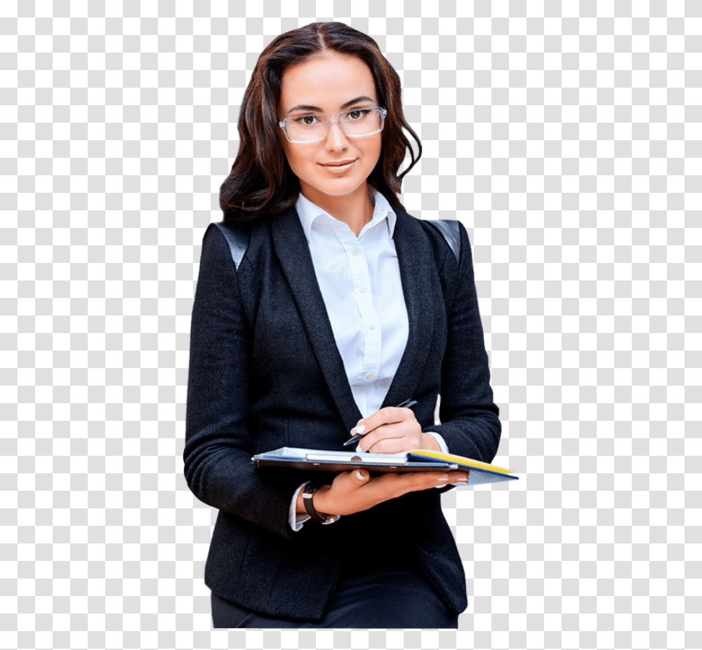 Business Women Young Business Woman, Person, Suit, Overcoat Transparent Png