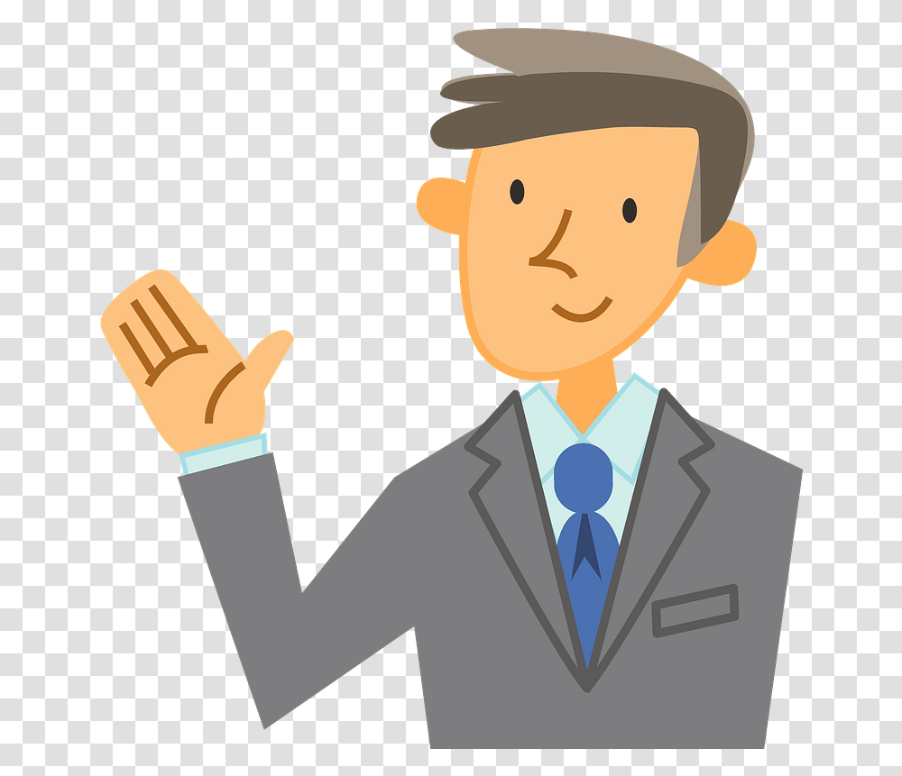 Businessman Acting As A Guide Clipart Talking On The Phone Clipart, Performer, Magician, Finger, Clothing Transparent Png