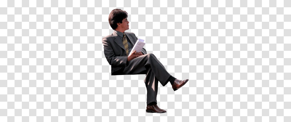 Businessman, Person, Sitting, Reading Transparent Png